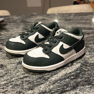 Nike Kids' Dark Green and White Sneakers
